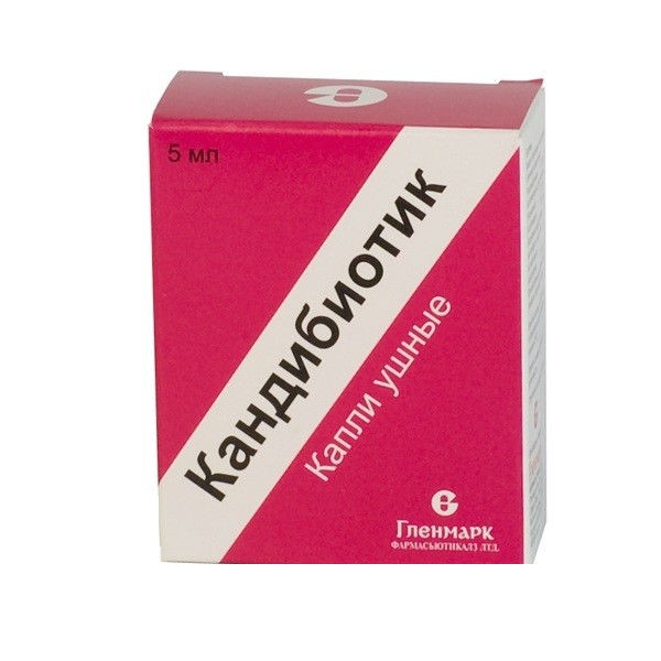Candibiotic Ear drops 5ml Кандибиотик Otorrhea Ears diseases Medicaments