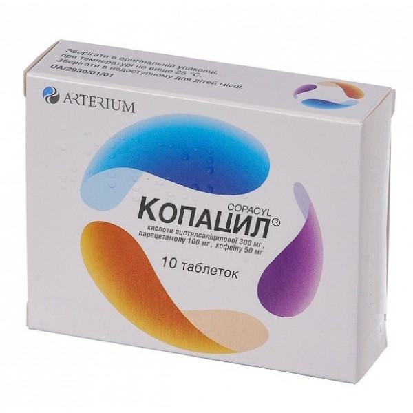 Copacyl 10 tablets Acetylsalicylic acid + Paracetamol + Caffeine