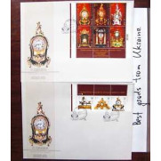 Clocks Envelope Ukraine Premier Jour 2 envelopes stamps 2008
