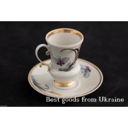 Cup Saucer coffee pair  Vintage porcelain Soviet USSR CCCP Kiev Korosten PD167
