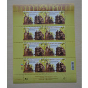 Block of Stamps Wooden Churches in Carpathian Region of Ukraine Poland 2015 SU42