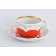 Cup Saucer tea set Vintage porcelain USSR СССР Soviet Druzhkovka factory PD56