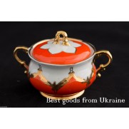 Sugar bowl porcelain vintage Ukrainian soviet USSR BARANOVKA BUTON Бутон PD85