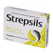 Strepsils 16 tablets thore lozenges Lemon Sugar Free Sore Throat Стрепсилс 