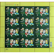 Stamp Ukraine UEFA EURO 2012 SLAVEK & SLAVKO TALISMANS block 12V MNH 2012