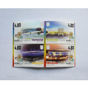 Stamp Ukraine coupling UEFA EURO 2012 Football ARENAS block 4V MNH 2012