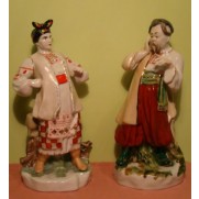 Vintage figurine KARAS and ODARKA Ukrainian soviet porcelain PD177