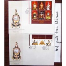 Clocks Envelope Ukraine Premier Jour 2 envelopes stamps 2008