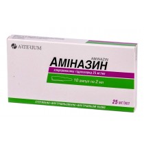 Aminazin inejction solution 2,5% 10 ampl 2ml Chlorpromazine Аминазин Paranoid states