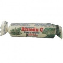 Ascorbic acid with Sugar 10 tablets 0,025g Vitamin C Mint Аскорбиновая кислота мята