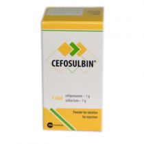 Cefosulbinum powder for injection solut 1 vial 1g / 1g CEFOPERAZONUM Цефосульбин