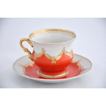 BARANOVKA BUTON Tea pair Cup Saucer vintage soviet USSR porcelain PD143