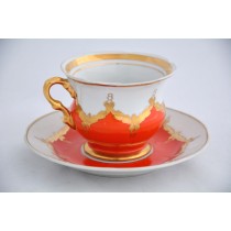 BARANOVKA BUTON Tea pair Cup Saucer vintage soviet USSR porcelain PD144