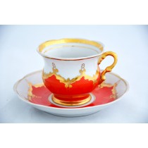 BARANOVKA BUTON Tea pair Cup Saucer vintage soviet USSR porcelain PD139