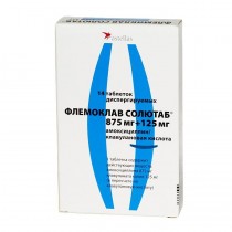 Flemoclav Solutab 14 tabl 875 mg / 125 mg Amoxicillin Флемоклав Солютаб