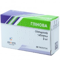 Glinova 30 tablets 2mg 3mg 4mg Glimepiride Anti diabetes Глинова