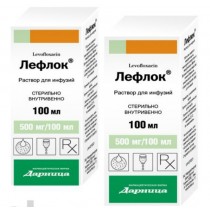 Leflok injection solut 500 mg/100 ml fl 100 ml LEVOFLOXACINUM Лефлок