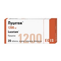 Lucetam 20 tablets 1200mg Pyracetam Луцетам Psychoorganic syndrome