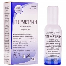 Permethrin skin spray 50g 5mg 0.5% Pediculosis Перметрин