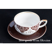 Vintage porcelain Cup+saucer coffee pair USSR Soviet period Riga factory PD66