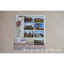 Block of Stamp seven wonders of Ukraine castles fortresses palaces 2012 EU26