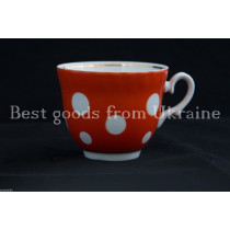 Tea cup Vintage porcelain USSR СССР BARANOVKA Soviet Polka-dot БАРАНОВКА PD27