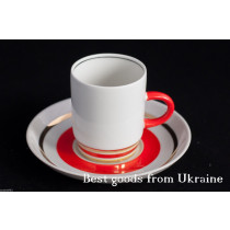 Vintage porcelain Cup+Saucer coffee pair USSR CCCP Soviet period BARANOVKA PD58