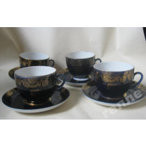 Vintage porcelain Cup Saucer pairs USSR CCCP Soviet period Lomonosov jubilee LFZ PD34