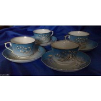 Tea pair Cup Saucer Vintage porcelain Kuznetsov 19 th cent Budyanskiy factory PD22