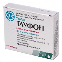 Taufon Darnitsa eye drops 3 vials / 5ml 4% Taurin Тауфон Дарница