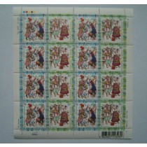 Folk costumes Zhytomyrschina Stamp block Ukraine 16 stamps 2005 16V MNH