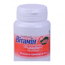 Vitamin C - 30 chewable tablets vitamins Peach 500mg Ascorbic acid Витамин С