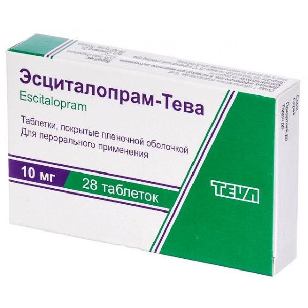 Escitalopram Teva 28 tablets 10mg Эсциталопрам Тева ...